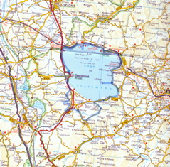 Lago Trasimeno con percorso